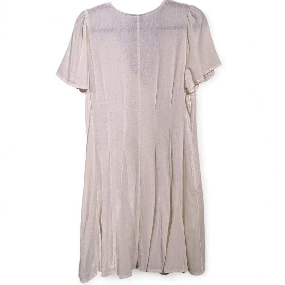 ๐คNWOT Universal Thread White Linen-Blend Button-Front Mini Dress Size Medium ๐ค - Picture 5 of 8